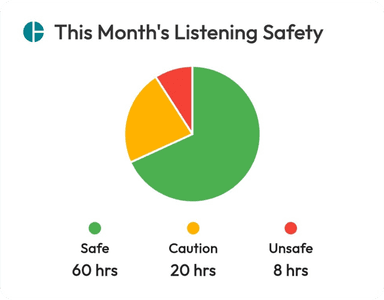 Monthly listening safety pie chart